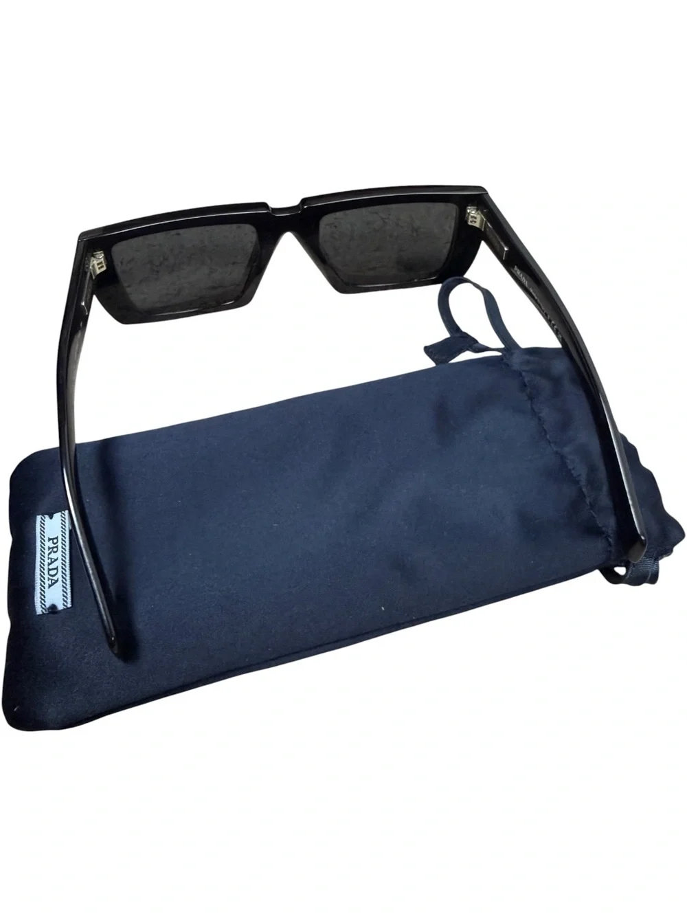 Prada SPR24Y Black Square Frame Unisex Sunglasses